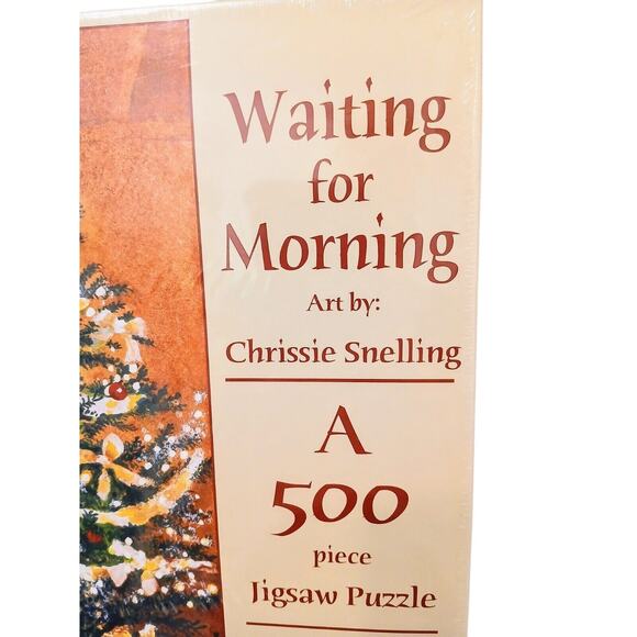 Chrissie Snelling Christmas Jigsaw Puzzle 500 pc Waiting for Morning Holiday Pet - Picture 3 of 10